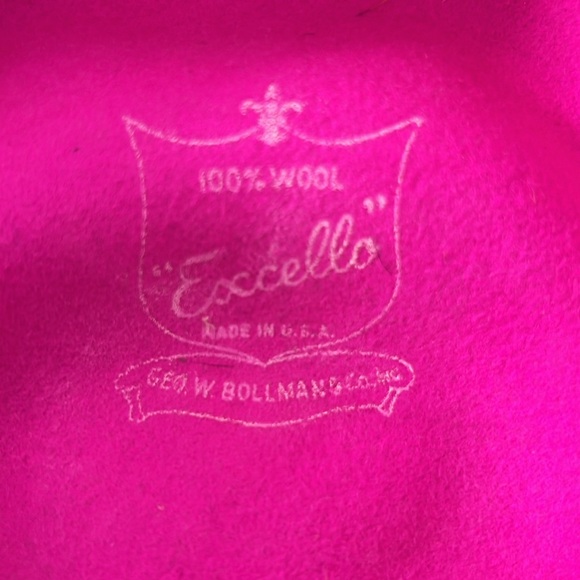 Vintage Mr. John Excello Hot Pink Feather‎ Hat 100% Wool Church Kentucky Derby main image 14